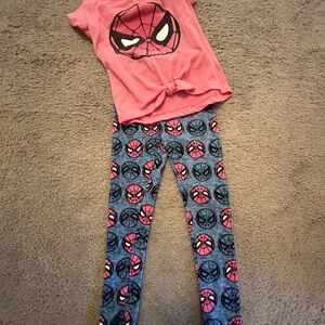 Girls Marvel Pink and Blue Spider-Man Matching Set 4t